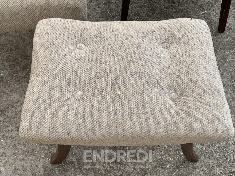 Art deco szék és ülőke, 1940-as évek, 3 darabos szett - Image 8