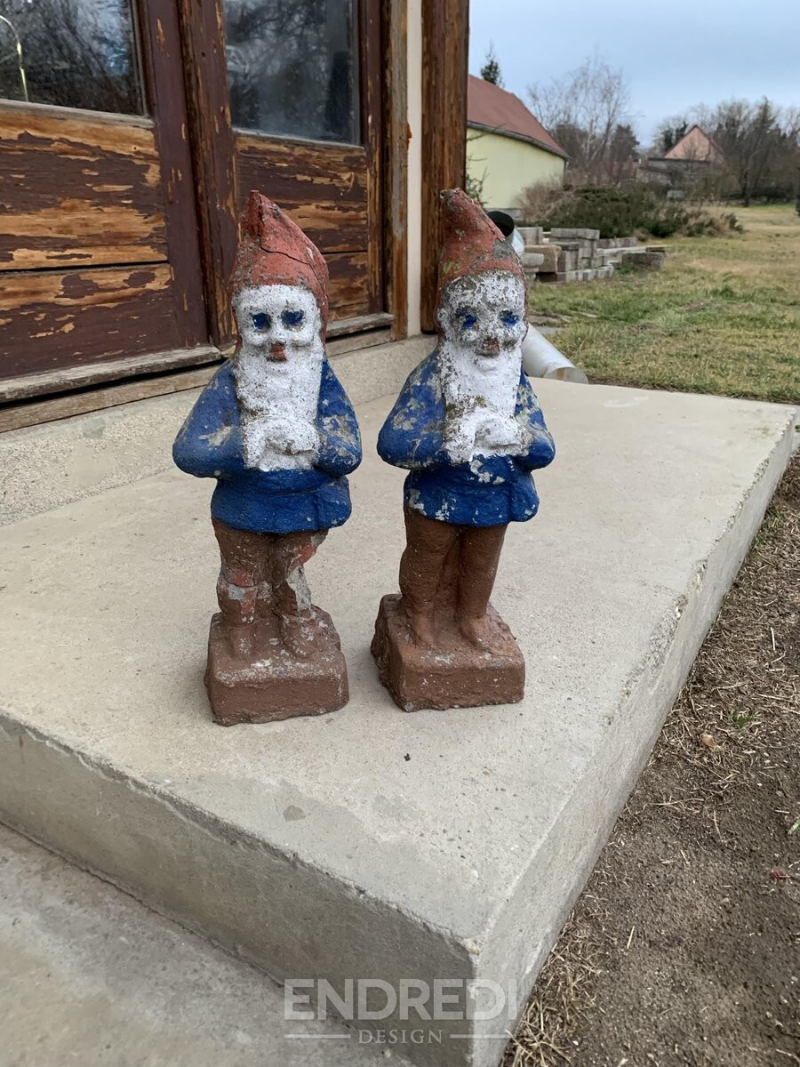 Kerti beton törpe szobor, 2 darabos szett - Image 3