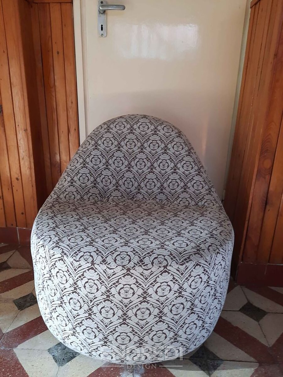 Mid-century karosszék — mintás szövet, 1970-as évek - Image 2