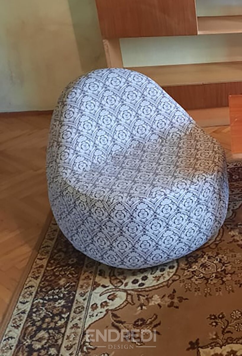 Mid-century karosszék — mintás szövet, 1970-as évek - Image 4
