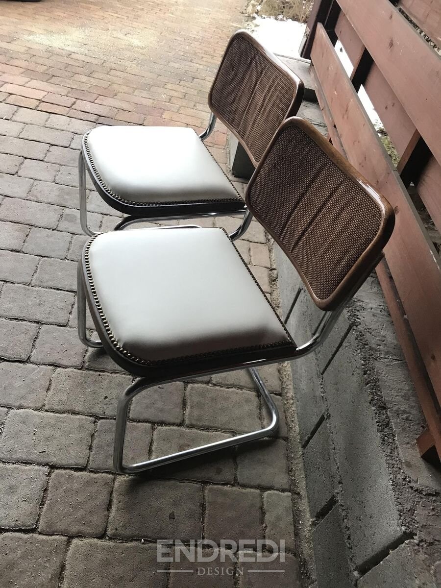 Mid-century modern kárpitozott króm étkezőszékek, 1970-as évek, 4 darabos szett - Image 3