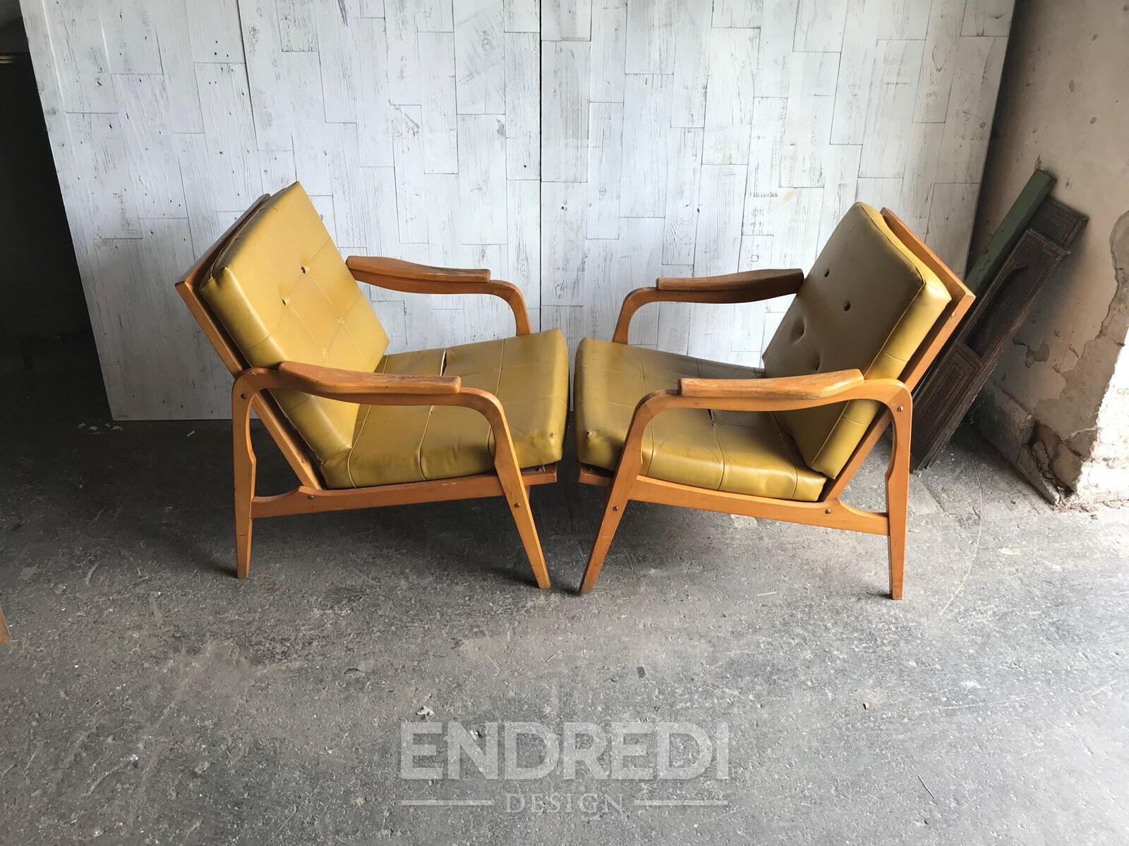 Szett: mid-century fa fotelek, 1960-as évek - Image 11