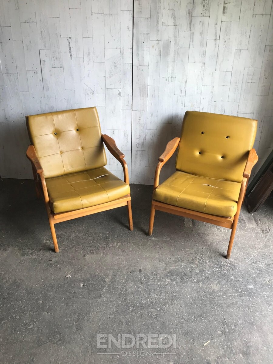 Szett: mid-century fa fotelek, 1960-as évek - Image 7
