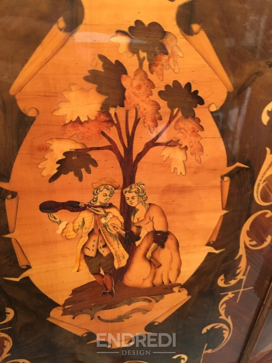 Vintage olasz Inlaid gyökér koktél szekrény, 1950-as évek - Image 12