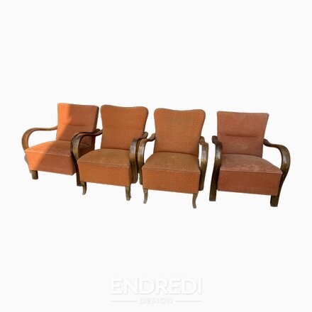 Art deco karosszék, 1930-as évek, 4 darabos szett