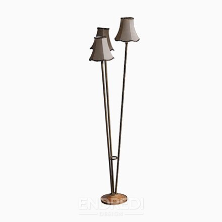 Art deco réz állólámpa, 1940-as évek
