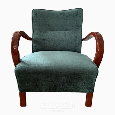 Art deco zöld karosszék, 1920-as évek