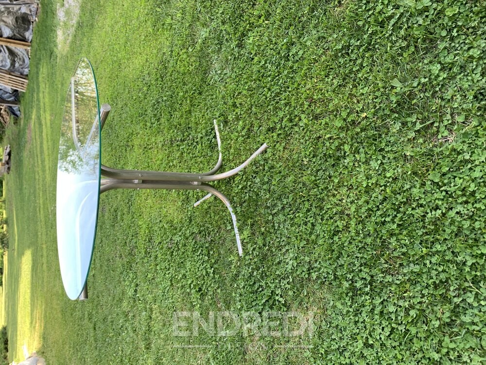Bauhaus króm és üveg étkezőasztal - Image 7