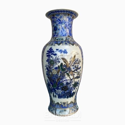 Kínai azúrkék porcelán váza