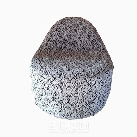 Mid-century karosszék — mintás szövet, 1970-as évek