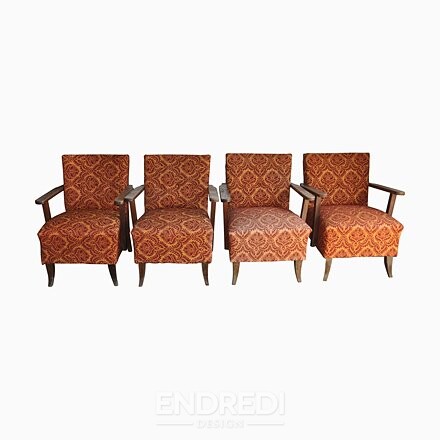 Mid-century karosszék, 1950-as évek, 4 darabos szett