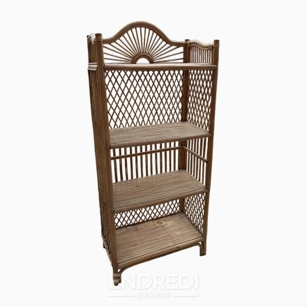 Mid-century bambusz és rattan polc, 1960-as évek