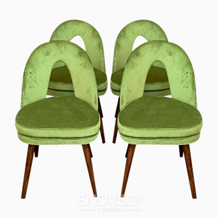 Mid-century étkezőszékek — Antonín Šuman — Tatra Nábytok, 1960-as évek, 4 darabos szett