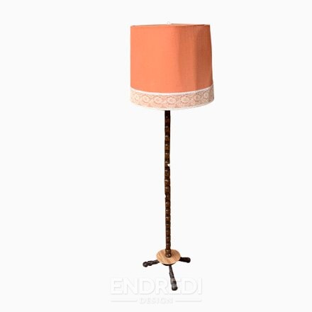 Mid-century állólámpa — korall búra, 1950-as évek