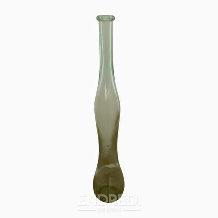 Mid-century zöld üveg váza, 1980-as évek