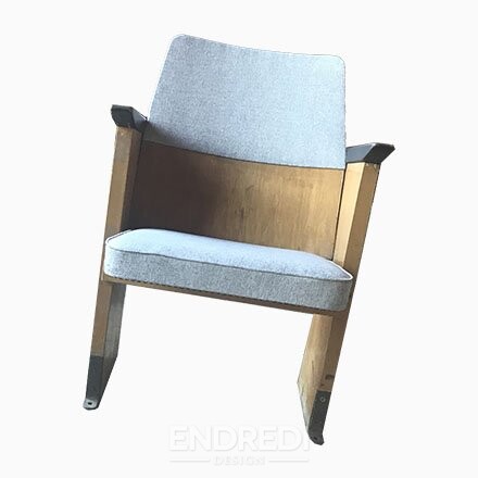 Mid-century magyar 1-üléses mozi pad — Szék és Faárúgyár,, 1950-as évek
