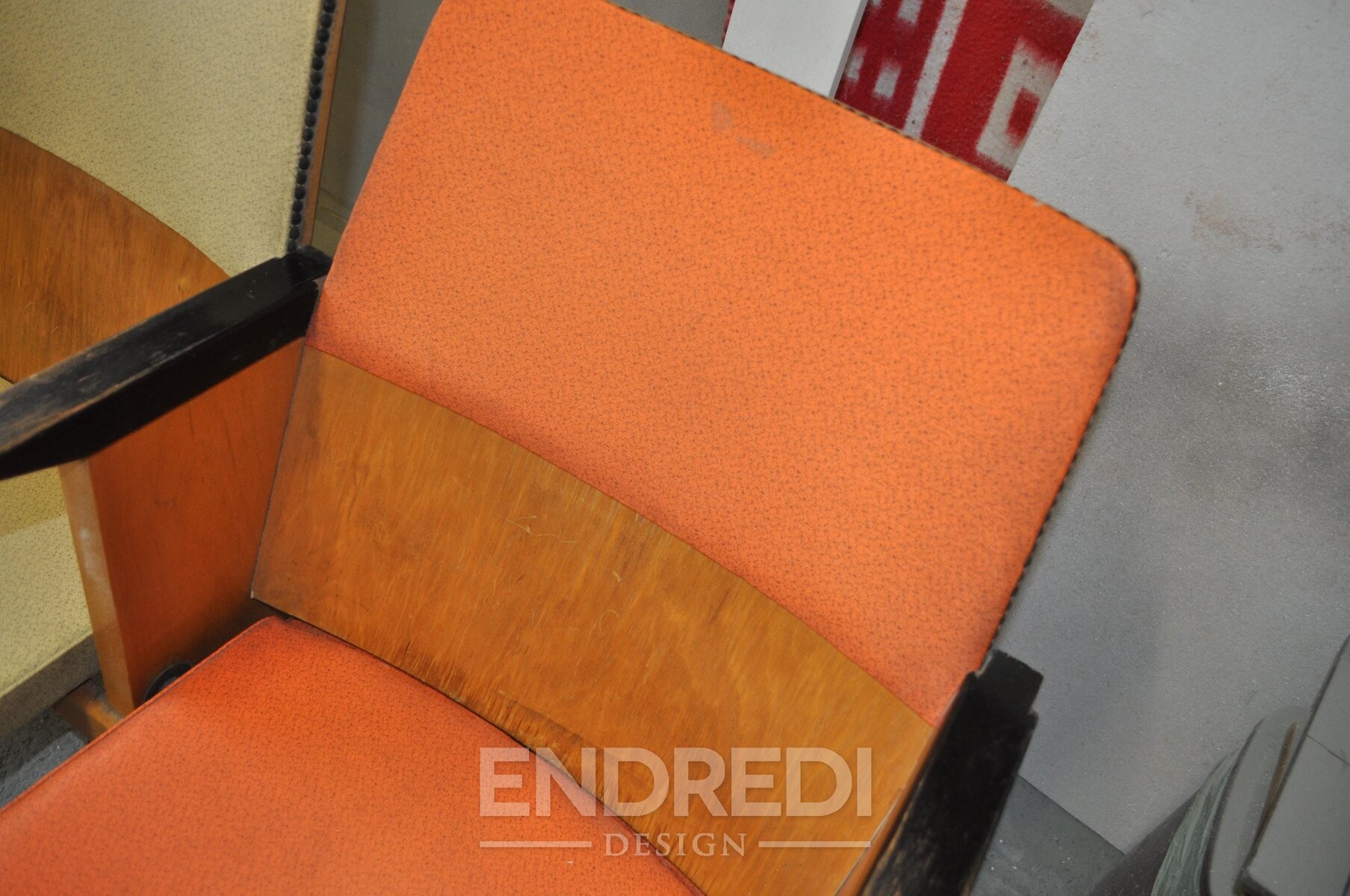 Mid-century magyar 2-üléses mozi pad — Szék és faárúgyár, 1950-as évek - Image 4