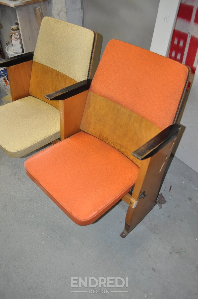 Mid-century magyar 2-üléses mozi pad — Szék és faárúgyár, 1950-as évek - Image 7