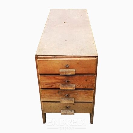Mid-century ipari fa komód, 1960-as évek