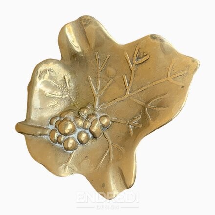 Mid-century olasz Leaf-alakú réz tál, 1960-as évek