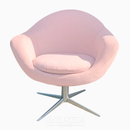 Mid-century fém és bársony forgó szék, 1960-as évek