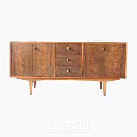 Mid-century modern tálalószekrény — fa Grain, 1960-as évek