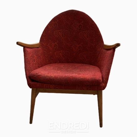 Mid-century piros karosszék, 1960-as évek