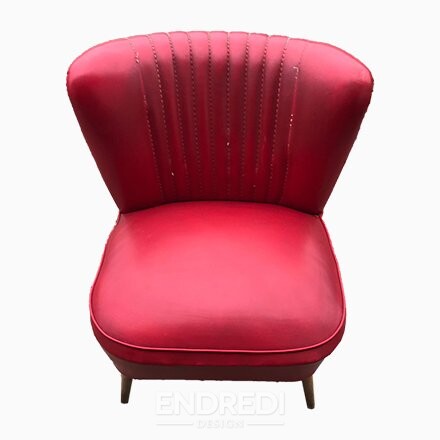 Mid-century piros koktél szék, 1950-as évek