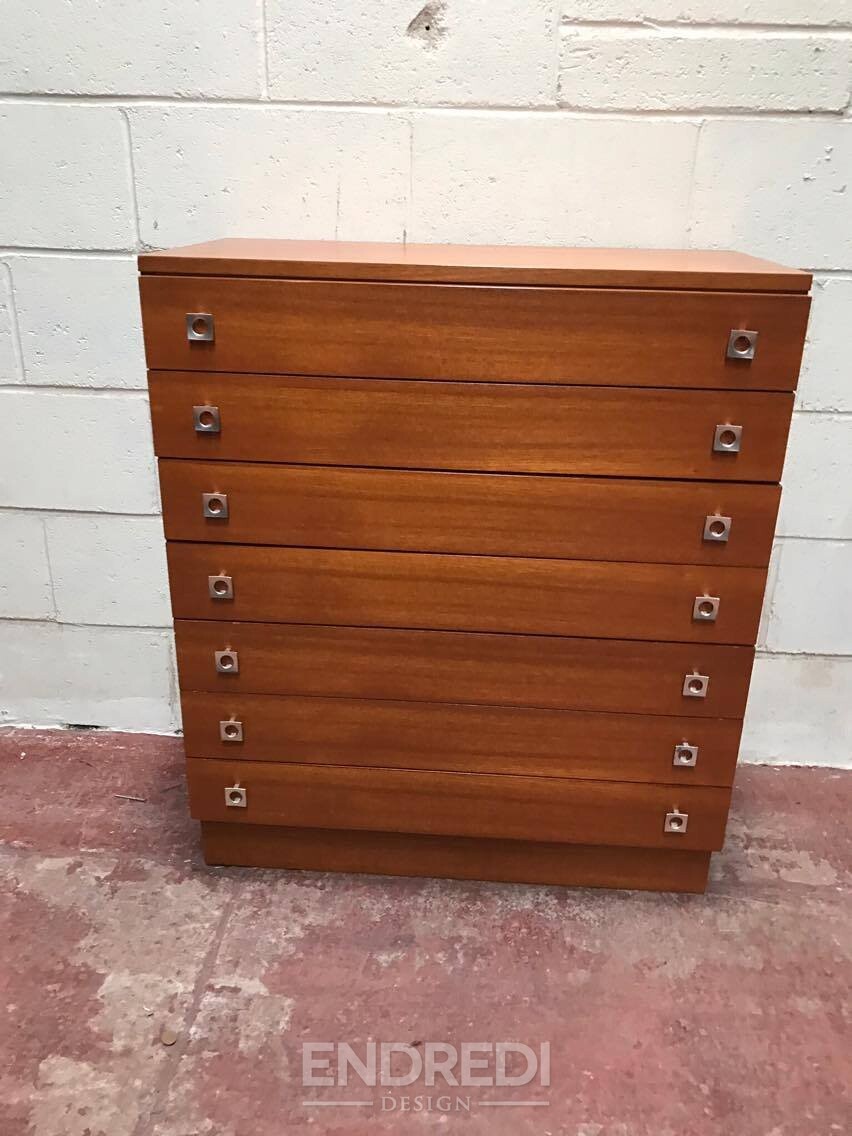 Mid-century teak láda fiókokkal, 1960-as évek - Image 2