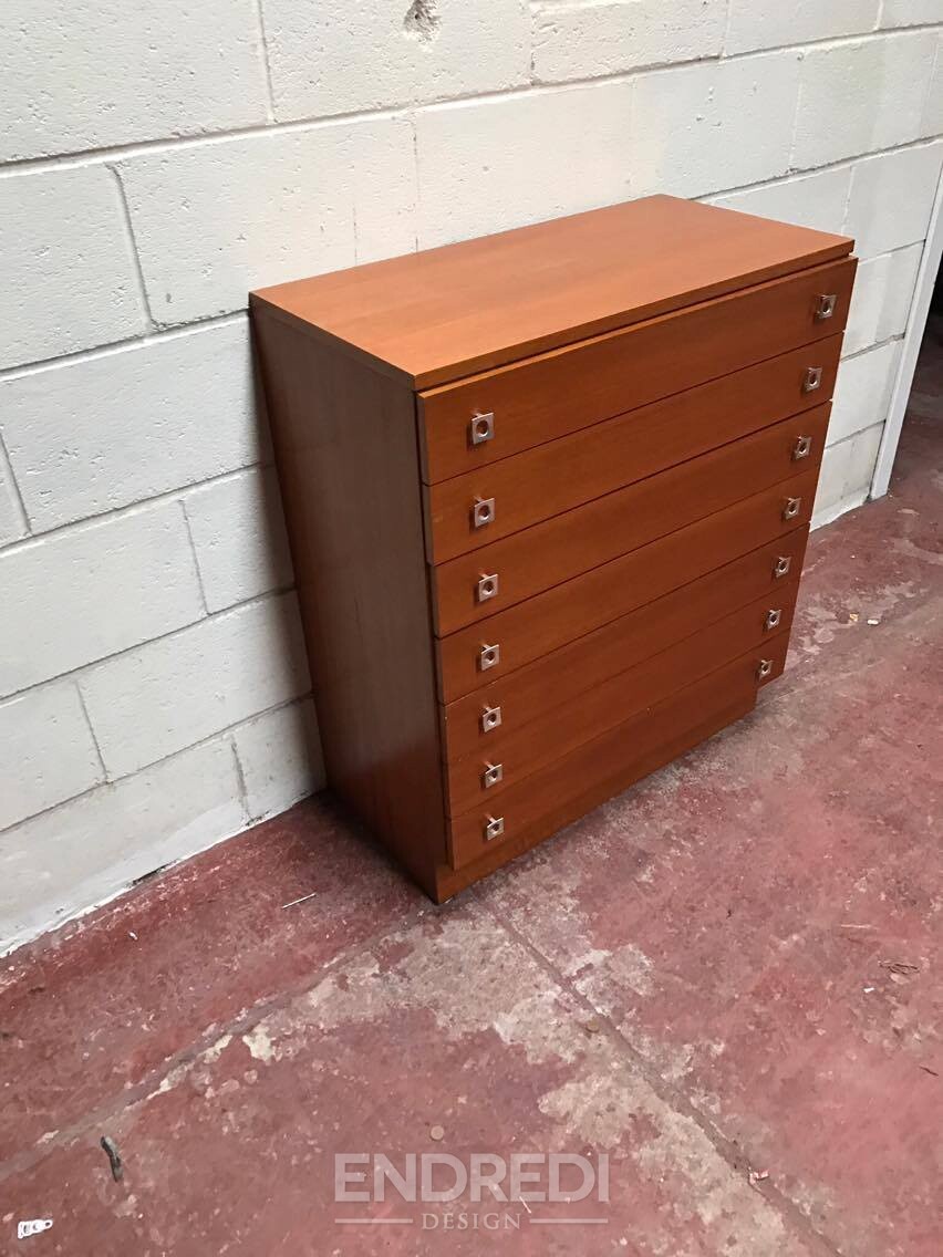 Mid-century teak láda fiókokkal, 1960-as évek - Image 4