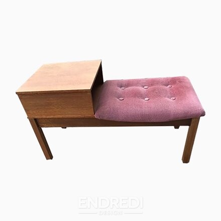 Mid-century teak telefon pad, 1960-as évek