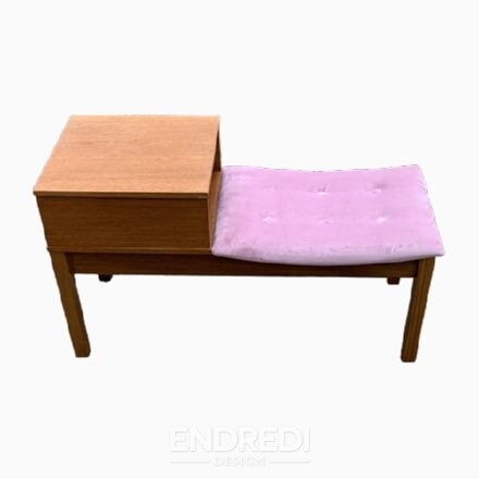 Mid-century teak telefon pad, 1960-as évek