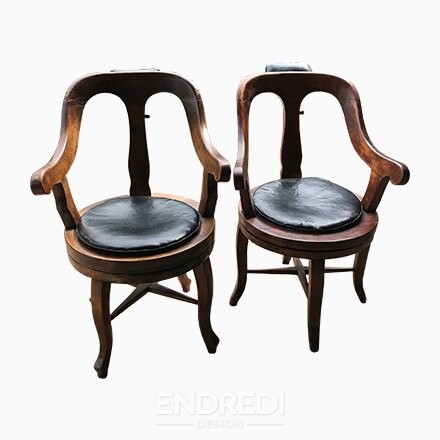 Szett: antik Barbers forgó karosszék, 1900-as évek