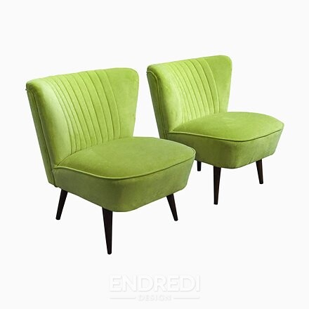 Szett: magyar zöld klubfotel, 1950-as évek