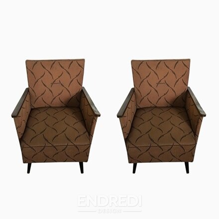 Szett: mid-century dió karosszék, 1950-as évek
