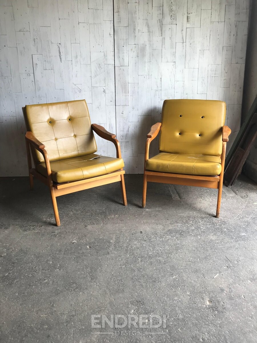 Szett: mid-century fa fotelek, 1960-as évek - Image 13