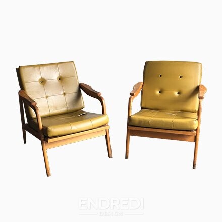Szett: mid-century fa fotelek, 1960-as évek