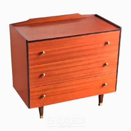 Vintage láda fiókokkal — fekete Trim és arany Knobs