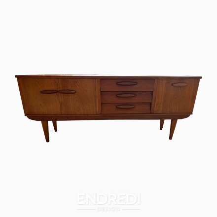 Vintage aranyszínű teak tálalószekrény — Jentique, 1960-as évek