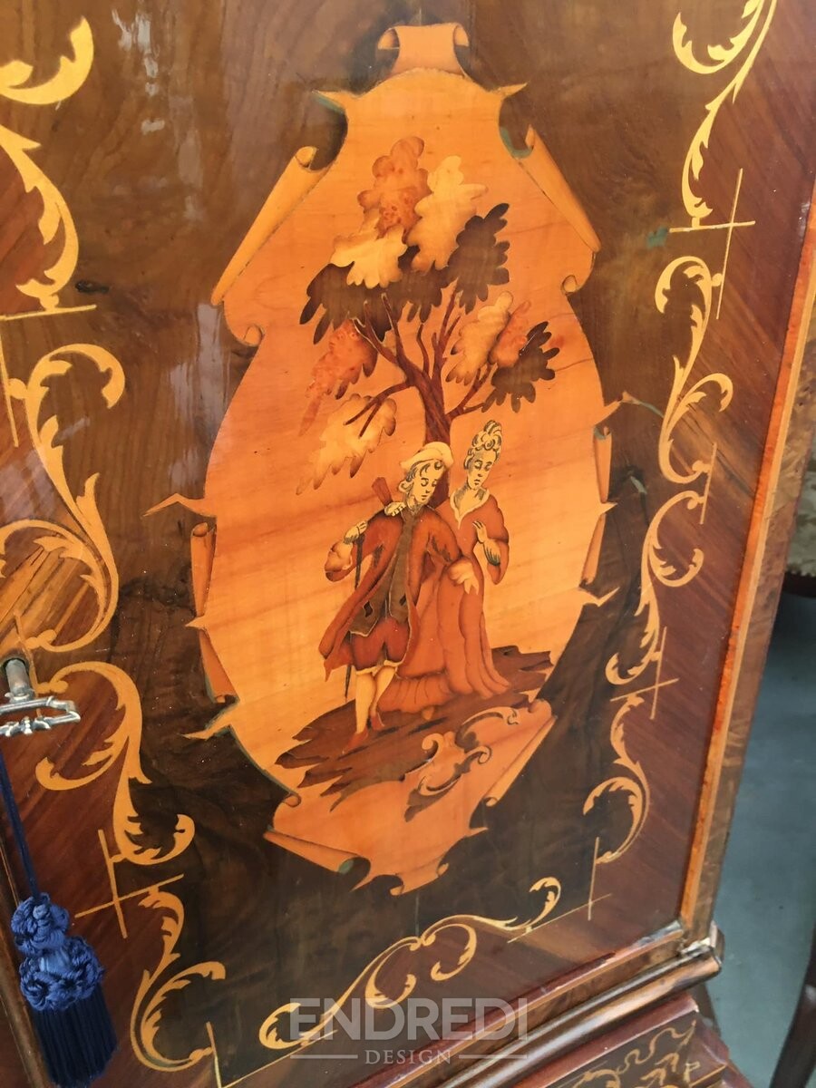 Vintage olasz Inlaid gyökér koktél szekrény, 1950-as évek - Image 13