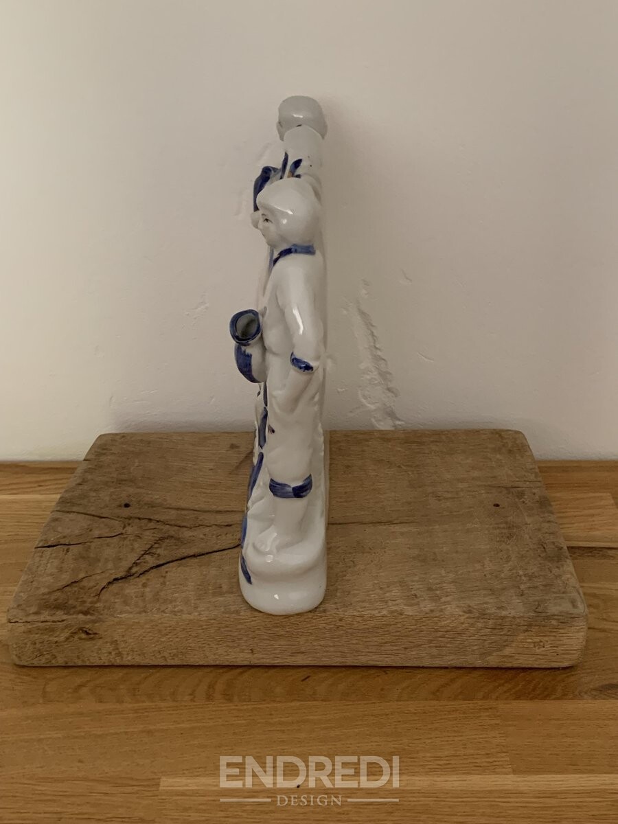 Vintage porcelán Figure Quartz Fireplace óra, 1940-as évek - Image 3